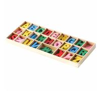 Letras de números de madera natural, letras coloridas de madera del 0 al 9 números en inglés para la educación de la infancia, arte casero, proyecto de bricolaje (156 letras de colores)