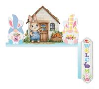 Letras de para madera Conejo para pascua para decoración Porche(A136 Right) | temático para pascua, conejo para colorido, letras decorativas, para madera , para estilo festivo