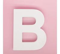 Letras de pared grandes para quesina, alfabeto B, número de madera de madera DIY Bloque de palabras, letrero colgante para decoración para el hogar, dormitorio, oficina, boda, fiesta, decoración blanca