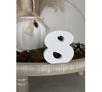 Letras decorativas 3D de la A a la Z, 0-9 y &, varios colores, para escribir nombres y palabras, bodas, nacimientos, regalos, habitación infantil (blanco, 8)