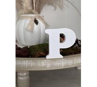 Letras decorativas 3D de la A a la Z, 0 - 9 y & - varios colores para escribir nombres y palabras personalizados, bodas, nacimientos, regalos, habitación infantil (blanco, P)