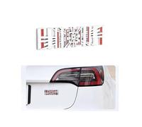 Letras Decorativas Autoadhesivas e Individuales 3D Baúl Dual Motor & Plaid compatibles con Modelos Tesla: X, Y, S y 3 Highland (Plaid, Gris, Gris & Rojo)
