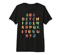 Letras del Alfabeto ABC escolarización niño Escolar Comienzo Escolar Camiseta Premium