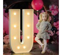 Letras del alfabeto LED brillantes multiescena de 120 cm en U, fácil de montar, luces de marquesina, perfectas para propuestas, baby shower, Halloween, Navidad, hogar, habitación, habitación, fiesta
