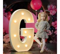 Letras del alfabeto LED brillantes multiescena de 2.3 pies, letra G, fácil de montar, luces de marquesina, perfectas para propuestas, baby shower, Halloween, Navidad, hogar, habitación, habitación