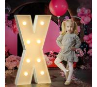 Letras del alfabeto LED brillantes multiescena de 2.3 pies, letras X, fácil de montar, luces de marquesina, perfectas para propuestas, baby shower, Halloween, Navidad, hogar, habitación, habitación