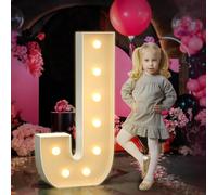 Letras del alfabeto LED brillantes multiescena de 3.3 pies, letrero J, fácil de montar, luces de marquesina, perfecto para propuestas, baby shower, Halloween, Navidad, hogar, habitación, habitación