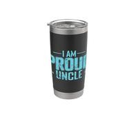 Letras en negrita I Am Proud Uncle Vaso térmico de acero inoxidable de doble pared