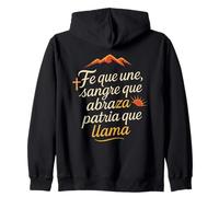 Letras "Fe que Une, Sangre que Abraza, Patria que LLama" Sudadera con Capucha