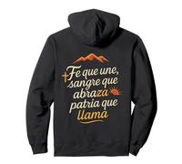 Letras "Fe que Une, Sangre que Abraza, Patria que LLama" Sudadera con Capucha