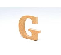 Letras G de madera. Letras grandes de madera DM de 12cm de alto para decoración y manualidades. Alfabeto completo (G)