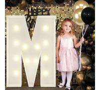Letras grandes de 120 cm con luz LED M para decoración de fiestas, tablero de espuma gruesa precortadas, kit de letras de marquesina para graduación 2026, graduación, boda, aniversario, baby shower