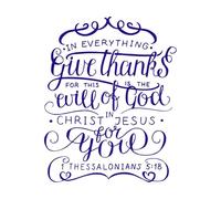 Letras hechas a mano en todo, dar gracias. Pegatinas de tallado fino 64x80.2cm Impermeable Azul oscuro