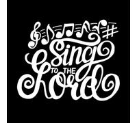 Letras hechas a mano que dicen "Canta al Señor" Calcomanías de pared de papel adhesivo 64x80.8cm Incluye kit de película de transferencia Blanco