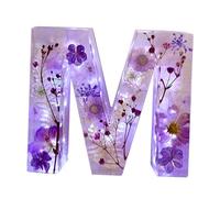 Letras iluminadas, alfabeto de resina con luz nocturna de flores, luces LED, letras de resina prensadas con luz, luz nocturna de resina floral, lámparas de letras hechas a mano para madre, esposa,