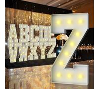 Letras iluminadas de marquesina de 3 pies, letras de marquesina de 3 pies de alto, letrero LED grande para fiestas, decoraciones de cumpleaños, graduación, graduación, baby shower (letra Z)