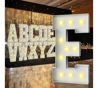 Letras iluminadas de marquesina de 3 pies, letras de marquesina de 3 pies de alto, letrero LED grande para baby shower, decoración de bebé, decoraciones de cumpleaños, graduación, baile (letra E)