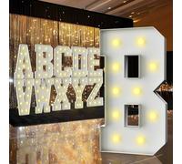 Letras iluminadas de marquesina de 3 pies, letras de marquesina de 3 pies de alto, letrero LED grande para fiestas, decoraciones de cumpleaños, graduación, graduación, baby shower (letra B)