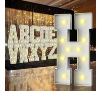 Letras iluminadas de marquesina de 3 pies, letras de marquesina de 3 pies de alto, letrero LED grande para baby shower, decoración de bebé, decoraciones de cumpleaños, graduación, baile (letra H)