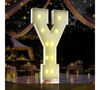 Letras iluminadas de marquesina de 4 pies, letras de marquesina de 4 pies de alto, letrero LED grande para baby shower, decoración de bebé, decoraciones de cumpleaños, graduación, baile (letra Y)