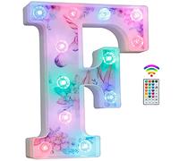 Letras iluminadas de unicornio, luces LED de letras de 18 colores que cambian de diamante, signo del alfabeto, regalos de unicornio para niñas, mujeres, fiestas, decoración de mesa de pared, F