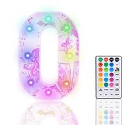 Letras iluminadas, luces LED con purpurina, 18 colores que cambian de color, letrero del alfabeto de diamantes con control remoto, para niñas, regalos de cumpleaños, bar, boda, fiesta, Navidad, San