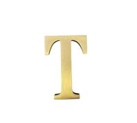 Letras inglesas autoadhesivas de latón macizo de 1.77 pulgadas de altura, 4.5 cm, adhesivo de pared, números de buzón de correo dorado, números de dirección de casa, nombre de estudio, combinación de