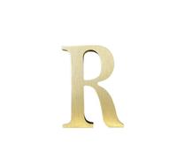 Letras inglesas autoadhesivas de latón macizo de 1.77 pulgadas de altura, 4.5 cm, adhesivo de pared, números de buzón de correo dorado, números de dirección de casa, nombre de estudio, combinación de