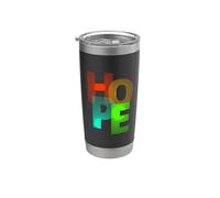 Letras inspiradoras de esperanza, elegante diseño minimalista Vaso térmico de acero inoxidable de doble pared