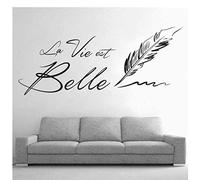 Letras "La Vie Est Belle" Pegatinas De Pared Frases Creativas Vida Hermosa Sala De Estar Decoración Del Hogar Pegatinas De Pared 50X70Cm