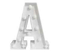 Letras LED del alfabeto con números iluminados, letras de plástico blanco, decoración de pie de la A a la Z del 0 al 9 (letra A)
