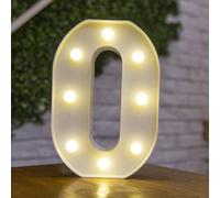 Letras LED del alfabeto que se iluminan con números blancos, de plástico, para decoración de suelo, de la A a la Z, 0 ~ 9 (letra O)