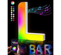 Letras luminosas alfabeto - Lámpara LED Letra RGB App Controllo Luces Carta Operador a USB para Recepciones Fiesta Boda Navidad Casa Bar Decoración (L)