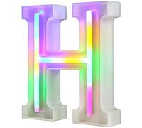 Letras luminosas LED - Luces de noche para pared, fiesta de cumpleaños, Navidad, decoración de boda - Letras coloridas (H)