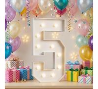 Letras marquesina 70/100/120cm, letras grandes iluminadas Cásate conmigo Evento boda Despedida soltera 18 1er 16 Fiesta cumpleaños Aniversario baby shower, decoración fiesta(Number 5,100cm(3.3FT))