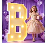 Letras marquesina, números iluminados 70/100/120cm for decoración 1er 18 16 cumpleaños, letrero letras LED grande for baby shower, decoración graduación, fiesta bodas(Letter B,100cm(3.3FT))
