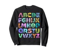 Letras mayúsculas A-Z Amante del yoga Alfabeto aprender ABC Profesor Sudadera