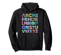 Letras mayúsculas A-Z Amante del yoga Alfabeto aprender ABC Profesor Sudadera con Capucha