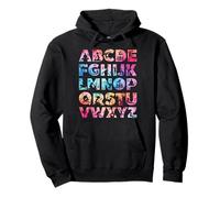 Letras mayúsculas A-Z Amante del yoga Alfabeto aprender ABC Profesor Sudadera con Capucha
