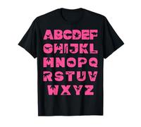 Letras mayúsculas de la A a la Z del alfabeto de dinosaurios aprender ABC para niñas y Camiseta