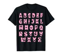 Letras mayúsculas de la A a la Z del alfabeto de dinosaurios para aprender ABC para niñas Camiseta