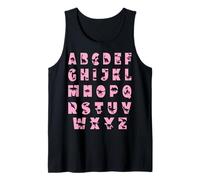 Letras mayúsculas de la A a la Z del alfabeto de dinosaurios para aprender ABC para niñas Camiseta sin Mangas