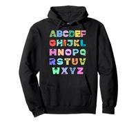 Letras mayúsculas de la A a la Z del alfabeto de dinosaurios para aprender ABC para niños Sudadera con Capucha