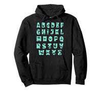 Letras mayúsculas de la A a la Z del alfabeto de dinosaurios para aprender ABC para niños Sudadera con Capucha