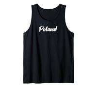 Letras Palabra Polonia en Hermosa Fuente Blanca Camiseta sin Mangas