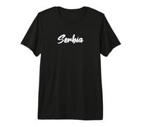 Letras Palabra Serbia con Linda Fuente Blanca Camiseta Premium