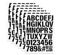 Letras para planchar para ropa, 6 hojas de letras y números de transferencia de calor de 2 pulgadas, alfabetos negros para camisetas deportivas