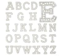 Letras sintéticas blancas estéticas para perlas con bordes brillantes para creaciones únicas (T)