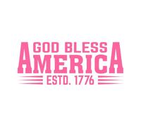 Letras tipográficas "Dios bendiga a Estados Unidos" con diseño de bandera estadounidense Calcomanías de pared de PVC 42x104.2cm No daña la superficie de la pared Rosa