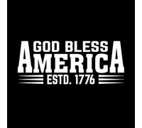 Letras tipográficas "Dios bendiga a Estados Unidos" con diseño de bandera estadounidense Pegatinas de pared de papel adhesivo 42x104.2cm Decoración de tiendas Blanco